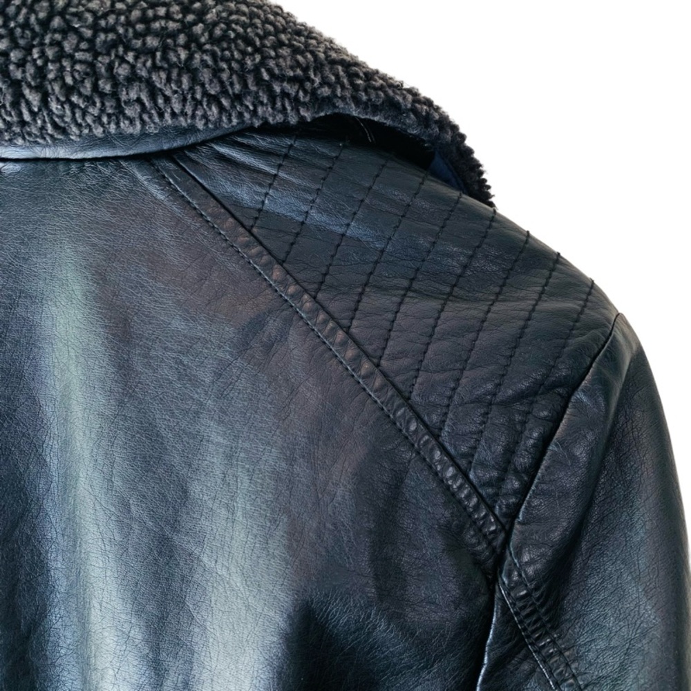 🛑SOLD Free People Asheville Vegan Leather Moto Jacket in Black Size S - Picture 11 of 13